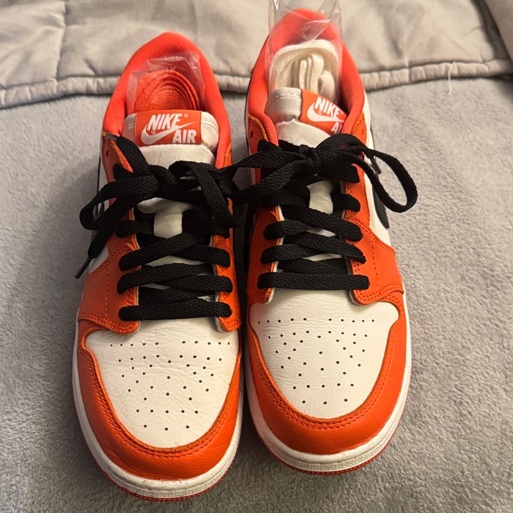 Nike Orange and White Sneakers with Black Laces